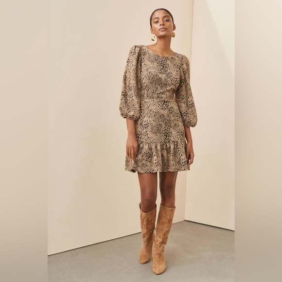 Anthropologie | Maeve | Animal Print Knit Cut Out Mini Dress - Picture 3 of 12